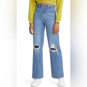 Levi's Women's High Waisted Straight Jeans in Joe Strut- Medium Indigo